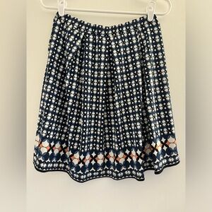 Max Studio Flared Geometric Pattern Skirt With Pockets, Size Small